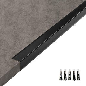 5 Pcs Aluminum Wall Corner Protector L Molding Corner Guards Wall Edge Trim for Walls Door Window Cabinets Fireplaces Marble Tile Edge 35.5" x 0.75" (Black)