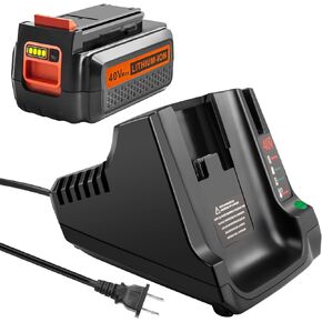 3000mAh Replacement for Black and Decker 40V Lithium Battery LBX2040 LBXR36 LBXR2036 LST540 LCS1240 LST136B LST540B LST140C LCSB2140 with LCS40 Charger Replace for Black and Decker Battery Charger