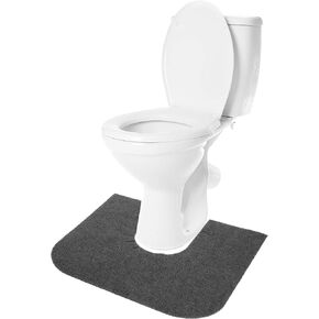 RESILIA Universal Rounded Commode Potty Training Mats - Super-Absorbent Toilet Training Rug for Kids, Universal Bathroom Protector Pads, 2 Pack, Charcoal