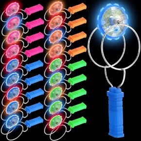 18 Pieces Retro Gyro Wheel Retro Magic Rail Twirler Light up Toys Rail Twirler Toy LED Flashing Magnetic Toy Vintage Fidget Toy for Boys Girls Adults, 4 Assorted Colors