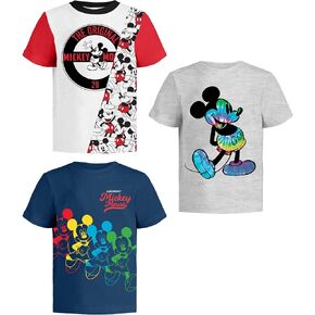 Disney Mickey Mouse Shirt for Kids (Boys Clothes) Fantasia Tshirt 7 Toddler Wh/Gy/N SS