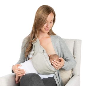 Humble Bee Baby Sling 2-in-1 Travel Nursing Pillow & Sling Bag Best Breastfeeding Pillow for Moms – Portable, Hands-Free Support, Ideal for Airplane Travel and On-The-Go (Gray)