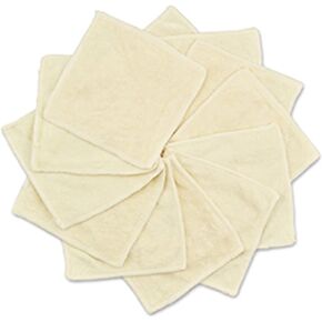 babygoal 12-Pack Rayon from Bamboo Baby Cloth Wipes- Reusable & Washable Small Saliva Towels for Newborns- Ultra-Soft Face Wipes