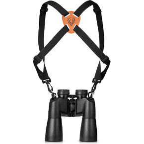 Bino Chest Straps for Men & Women - Our Small Binocular Harness Shoulder Carrier is Great for Hunting, Hiking, Shooting, & Birding - Universal connectors Secure Your Binoculars, Rangefinder or Camera