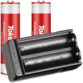 2pcs 1￵8￵6￵50 Rechargeable Batter￵y 4000mAh W￵i￵th 18650 Battery Charger,2 Bay Universal Charger Tool for 18650 Rechargeable 3.7V Li-ion Batteries