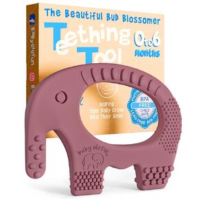 Teething Toys for Babies Age 0 to 12 Months - Baby Elefun 5X Pain Relief Smart Teether - Zero Developmental Delay Silicone Baby Teething Toy Ring - Cute Infant Shower Gift Chew Toy for Babies