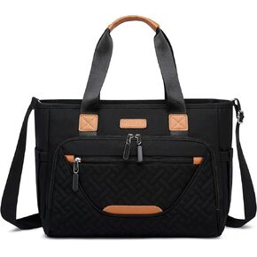 حقيبة حمل الحفاضات، حقيبة حفاضات كبيرة مع حجرة كمبيوتر محمول مقاس 16 بوصة، حقيبة حفاضات للأطفال الصغار للأم (أسود) in Kuwait