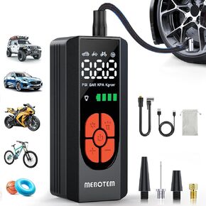 Tire Inflator Portable Air Compressor, 150PSI 5000mAh Air Pump for Car Tires, Cordless Air Compressor with Digital Pressure Gauge, Tire Inflator for Car Motorcycle Bicycle Balls, Orange