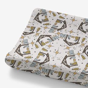 HawSkgFub Christmas Winter Holiday Changing Pad Cover for Baby Boy, Xmas Tree Forklift Construction Tractor Truck Diaper Change Table Sheet, Soft Stretchy Safe Snug Fitted Changing Mat Fit 32/34 x 16