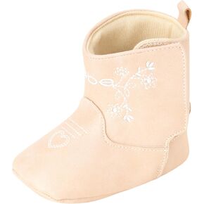 bebe Baby Girls' Boots - Soft Sole Western Cowboy Booties - Pre-Walker Cowgirl Crib Shoes for Infants (Newborn, 0-12M)