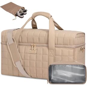 LOVEVOOK Travel Duffle Bag, Weekender Bags For Women, Carry On Duffel Bags For Airplanes, Overnight Bag With Toiletry Bag, Hospital Bag for Labor and Delivery, Yoga Gym Bag with Wet Pocket, 3Pcs Set