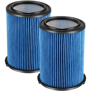 VF5000 Replacement Vacuum Filter 3 Layer Pleated with High Efficiency Particle Air Filter Material Compatible with Rigid Shop Vac 6-20 Gallon Wet Dry Vacuums (2 Packs)