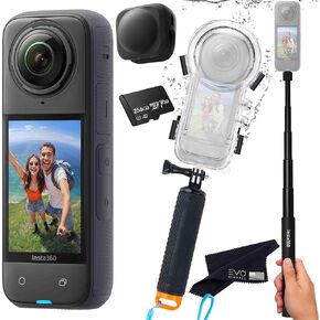 حزمة الغوص Insta360 X4 - كاميرا أكشن 360 مقاومة للماء مع مستشعرات 1/2 بوصة 48 ميجابكسل، فيديو 8K 360 HDR، صورة 72 ميجابكسل 360 | تتضمن الحزمة عصا سيلفي، مقبض عائم، غطاء عدسة (128 جيجابايت) in Kuwait