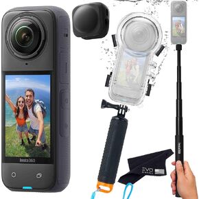 Insta360 X4 Dive Bundle- Waterproof 360 Action Camera with 1/2" 48MP Sensors, 8K 360 HDR Video, 72MP 360 Photo |Bundle Includes Selfie Stick, Floating Grip, Lens Cap (256GB)