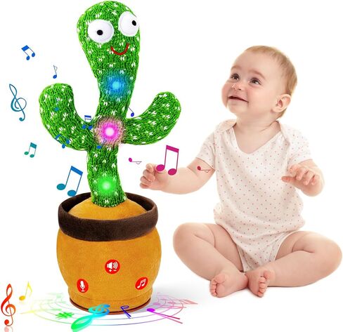 Ayeboovi Dancing Talking Cactus Baby Toy, Mimicking Recording Cactus Toy Repeats What You Say, Singing 120 Songs Toddler Toys Gifts for Birthday Pranks for Kids Autism Toys for 3 4 5 6+ Year Olds in Saudi Arabia