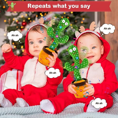 Ayeboovi Dancing Talking Cactus Baby Toy, Mimicking Recording Cactus Toy Repeats What You Say, Singing 120 Songs Toddler Toys Gifts for Birthday Pranks for Kids Autism Toys for 3 4 5 6+ Year Olds in Saudi Arabia
