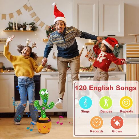 Ayeboovi Dancing Talking Cactus Baby Toy, Mimicking Recording Cactus Toy Repeats What You Say, Singing 120 Songs Toddler Toys Gifts for Birthday Pranks for Kids Autism Toys for 3 4 5 6+ Year Olds in Saudi Arabia