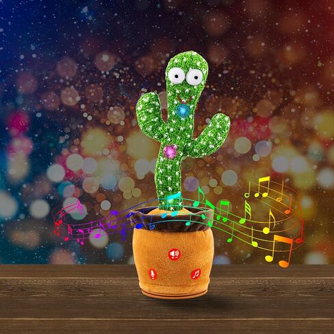 Ayeboovi Dancing Talking Cactus Baby Toy, Mimicking Recording Cactus Toy Repeats What You Say, Singing 120 Songs Toddler Toys Gifts for Birthday Pranks for Kids Autism Toys for 3 4 5 6+ Year Olds in Saudi Arabia