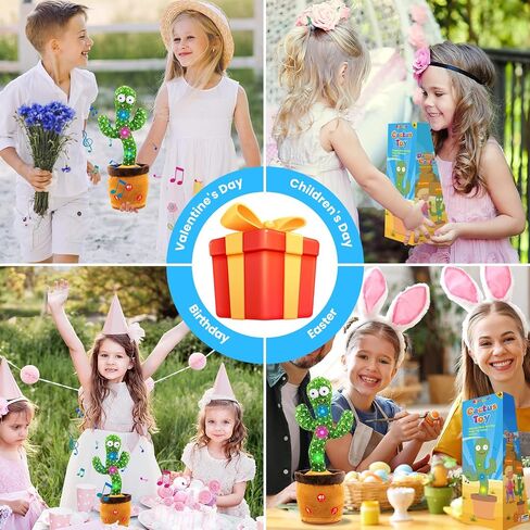 Ayeboovi Dancing Talking Cactus Baby Toy, Mimicking Recording Cactus Toy Repeats What You Say, Singing 120 Songs Toddler Toys Gifts for Birthday Pranks for Kids Autism Toys for 3 4 5 6+ Year Olds in Saudi Arabia