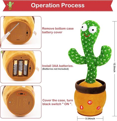Ayeboovi Dancing Talking Cactus Baby Toy, Mimicking Recording Cactus Toy Repeats What You Say, Singing 120 Songs Toddler Toys Gifts for Birthday Pranks for Kids Autism Toys for 3 4 5 6+ Year Olds in Saudi Arabia