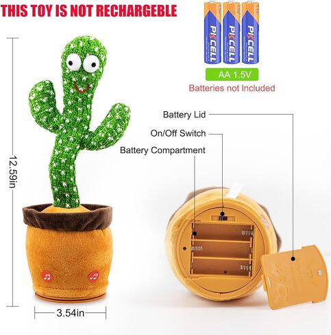 Ayeboovi Dancing Talking Cactus Baby Toy, Mimicking Recording Cactus Toy Repeats What You Say, Singing 120 Songs Toddler Toys Gifts for Birthday Pranks for Kids Autism Toys for 3 4 5 6+ Year Olds in Saudi Arabia