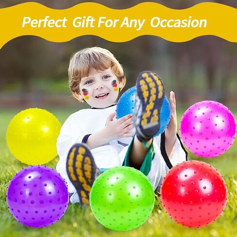Hymaz 20P Knobby Balls for Kids Toddlers,9 Inch Bouncy Sensory Balls Spiky Massage Stress Balls Sensory Balls Party Favors,Toys Balls for Kids Toddlers,Fun Beach Ball with Pump in Saudi Arabia