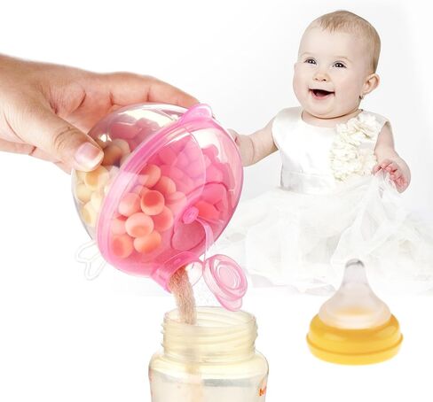 Accmor Baby Formula Dispenser for On-The-Go Feedings, Three-Compartment Non-Spill Formula Container to Go, Snack Milk Powder Dispenser for Traveling with Infant Toddler, Pink in Kuwait