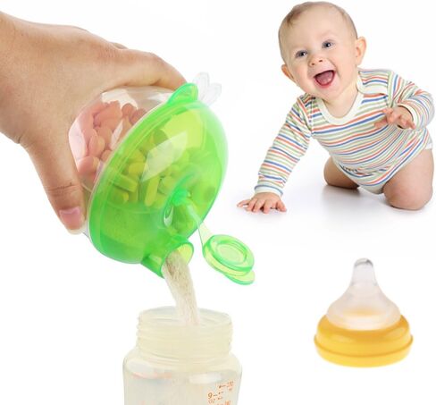 Accmor Baby Formula Dispenser for On-The-Go Feedings, Three-Compartment Non-Spill Formula Container to Go, Snack Milk Powder Dispenser for Traveling with Infant Toddler, Pink in Kuwait