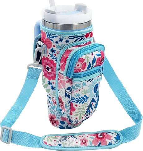 Water Bottle Carrier Bag Sleeve for Stanley Quencher 40oz Tumbler with Handle, Neoprene Water Bottle Sling Bag Sleeve Holder Carrier with Adjustable Shoulder Strap,Stanley Cup Accessories in Saudi Arabia
