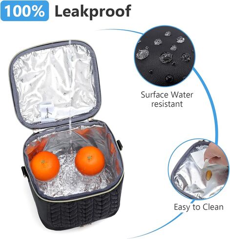 Breastmilk Cooler Bag with Ice Pack, Fits 6 Baby Bottles up to 9 Ounces, Tear-Resistant Insulated Baby Bottle Bag with Shoulder Strap, Portable and Stylish for Nursing Moms in Kuwait