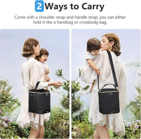 Breastmilk Cooler Bag with Ice Pack, Fits 6 Baby Bottles up to 9 Ounces, Tear-Resistant Insulated Baby Bottle Bag with Shoulder Strap, Portable and Stylish for Nursing Moms in Kuwait