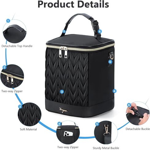 Breastmilk Cooler Bag with Ice Pack, Fits 6 Baby Bottles up to 9 Ounces, Tear-Resistant Insulated Baby Bottle Bag with Shoulder Strap, Portable and Stylish for Nursing Moms in Kuwait