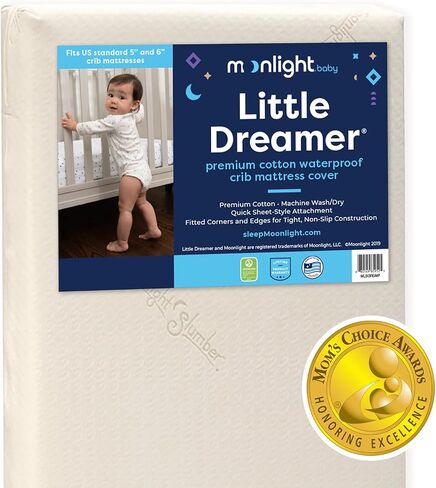 Little Dreamer Crib Mattress Cover, Ecru, Hypoallergenic - Mattress Not Included | Plush Cotton and Hypoallergenic in Kuwait