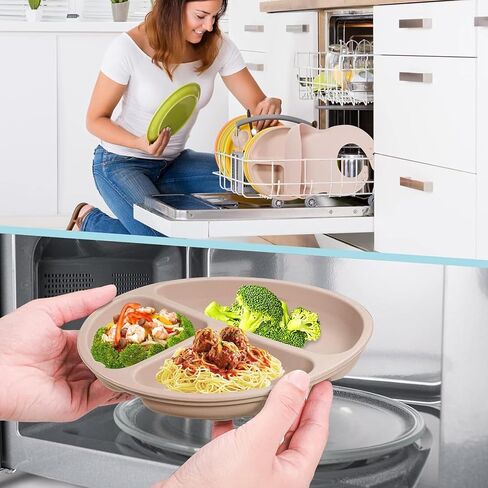 Silicone Baby Feeding Set, Baby Led Weaning Supplies 8 Pack with Suction Plate and Bowl, Self Feeding Spoons Forks Sippy Cup Adjustable Bib, Eating Utensils for 6+ Months - Beige in Saudi Arabia