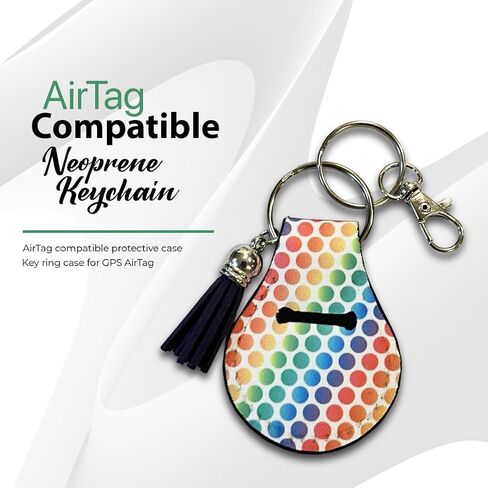 Americana Neoprene AirTag Case Keychain - Patriotic Red, White, and Blue Design, Compatible with Apple AirTag for Keys & Wallets - Anti-Scratch GPS Tracker Holder with Ring and Clip in Kuwait