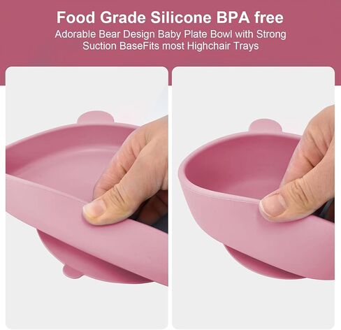 Silicone Baby Feeding Set, Baby Led Weaning Supplies 8 Pack with Suction Plate and Bowl, Self Feeding Spoons Forks Sippy Cup Adjustable Bib, Eating Utensils for 6+ Months - Beige in Saudi Arabia