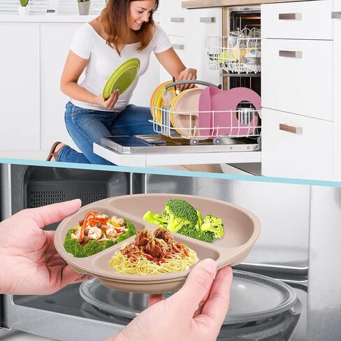 Silicone Baby Feeding Set, Baby Led Weaning Supplies 8 Pack with Suction Plate and Bowl, Self Feeding Spoons Forks Sippy Cup Adjustable Bib, Eating Utensils for 6+ Months - Beige in Saudi Arabia