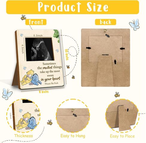 Winnie Pregnancy Milestone Keepsake & Ultrasound Picture Frame - Baby Shower Sign & Decor - Gifts for Gender Reveal in Saudi Arabia
