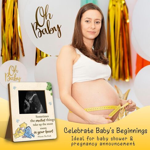 Winnie Pregnancy Milestone Keepsake & Ultrasound Picture Frame - Baby Shower Sign & Decor - Gifts for Gender Reveal in Saudi Arabia