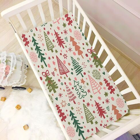 Crib Sheet, Unisex Crib Sheet, Soft and Comfortable for Standard Crib and Toddler Mattress, Christmas Tree in Saudi Arabia