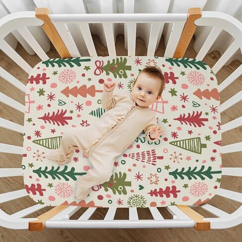 Crib Sheet, Unisex Crib Sheet, Soft and Comfortable for Standard Crib and Toddler Mattress, Christmas Tree in Saudi Arabia