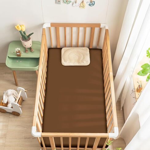 Ersmak 2 Pack Satin Crib Sheets for Baby, Silky Comfy Breathable Crib Sheets for Standard Crib and Toddler Mattresses (Sage Green, 28 x 52 x 9 in) in Kuwait