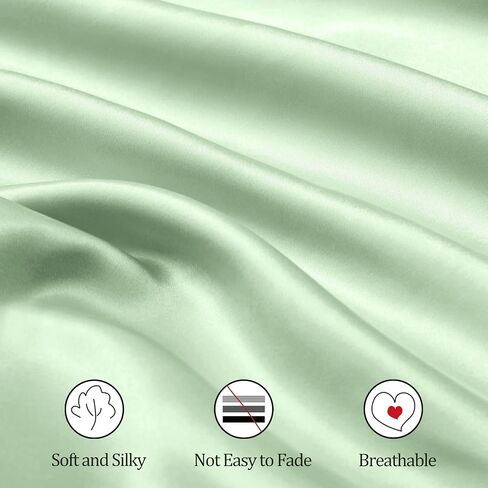 Ersmak 2 Pack Satin Crib Sheets for Baby, Silky Comfy Breathable Crib Sheets for Standard Crib and Toddler Mattresses (Sage Green, 28 x 52 x 9 in) in Kuwait