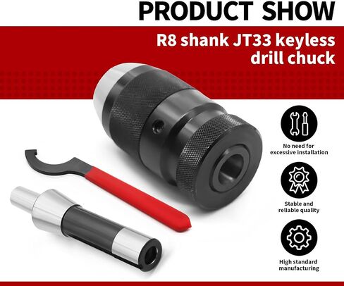 Super Heavy Duty 1/32"-5/8" B18 Drill Chuck with R8 Shank Adapter Precision Integrated Keyless Drill Chuck in Saudi Arabia