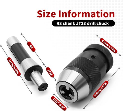 Super Heavy Duty 1/32"-5/8" B18 Drill Chuck with R8 Shank Adapter Precision Integrated Keyless Drill Chuck in Saudi Arabia