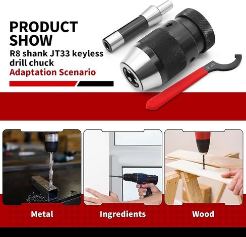 Super Heavy Duty 1/32"-5/8" B18 Drill Chuck with R8 Shank Adapter Precision Integrated Keyless Drill Chuck in Saudi Arabia