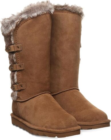 BEARPAW Women's Emery Classic Suede Slip on Winter Boot Snow in Saudi Arabia