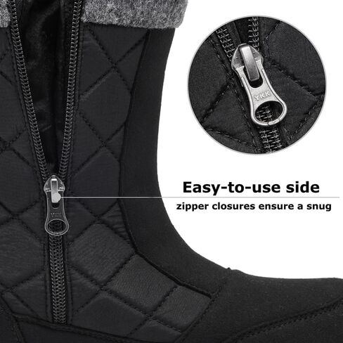 FW FRAN WILLOR Women's Waterproof Winter Snow Boots Warm Comfortable with Side Zipper - 2025 Fashion Lightweight Hiking boots for Cold Weather Insulated Mid Calf Military Booties in Saudi Arabia