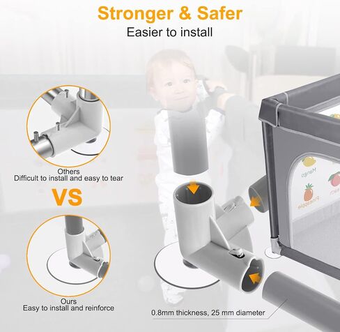 Premium Baby Playpen with Mat, 71x60 Inches Extra Large Playpen for Babies and Toddlers, Indoor & Outdoor Activity Center, Safety Baby Play Pen with Gate Prints in Saudi Arabia