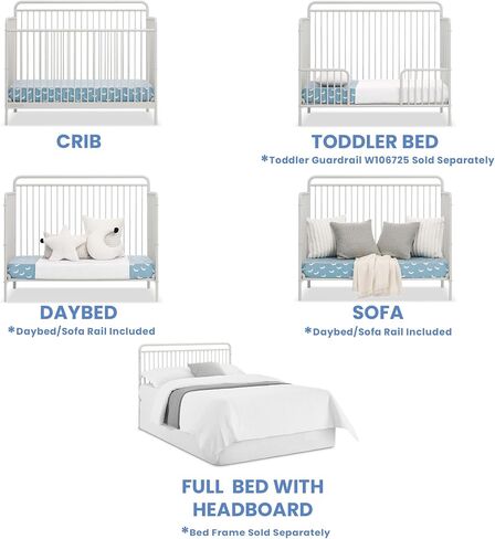 Delta Children Farmhouse 6-in-1 Convertible Crib - Greenguard Gold Certified, Textured White in Saudi Arabia